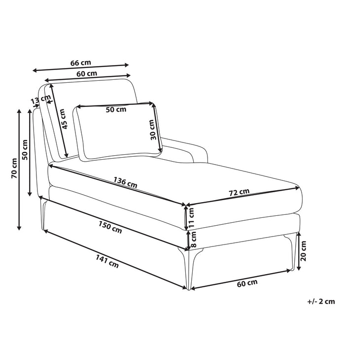 Beliani - EWRON - Chaise longue - Zandbeige - Linkszijdig - Bouclé