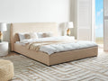 Beliani - LAVAUR - Tweepersoonsbed - Beige - 180 x 200 cm - Bouclé