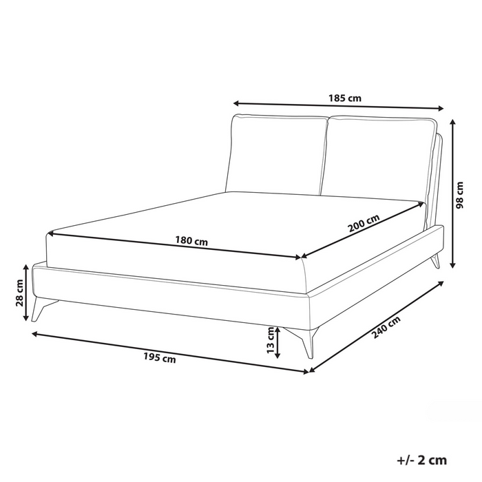 Beliani-MELLE -Tweepersoonsbed-Gebroken wit-180 x 200 cm-Bouclé