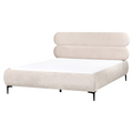 Beliani-LESSAY-Tweepersoonsbed-Lichtbeige-160 x 200 cm-Fluweel