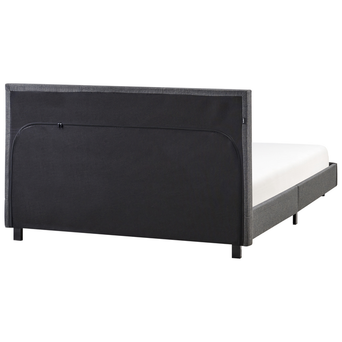 Beliani - ALBI - Tweepersoonsbed - Grijs - 140 x 200 cm - Polyester