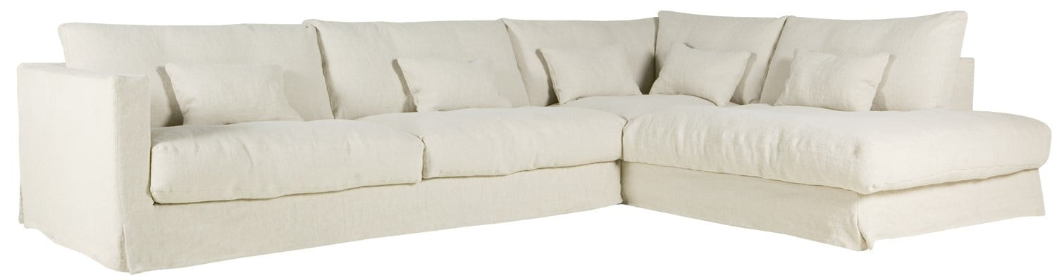 Sits Heaven 3-Zits Bank + Divan Linen Natural Rechts