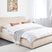 Beliani-BLAGNAC-Bed met opbergruimte-Lichtbeige-160 x 200 cm-Bouclé
