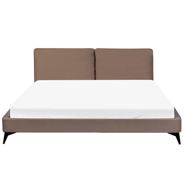 Beliani - MELLE - Tweepersoonsbed - Bruin - 180 x 200 cm - Bouclé