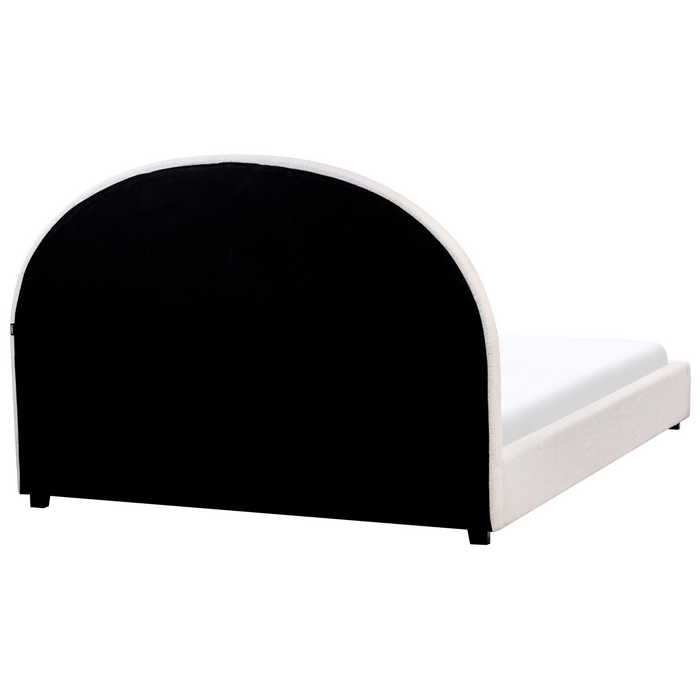 Beliani-VAUCLUSE-Tweepersoonsbed-Gebroken wit-140 x 200 cm-Bouclé