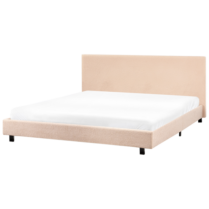 Beliani - ALBI - Tweepersoonsbed - Beige - 180 x 200 cm - Bouclé