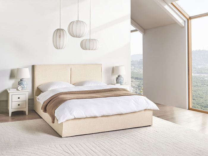 Beliani - MOISSAC - Tweepersoonsbed - Beige - 160 x 200 cm - Polyester