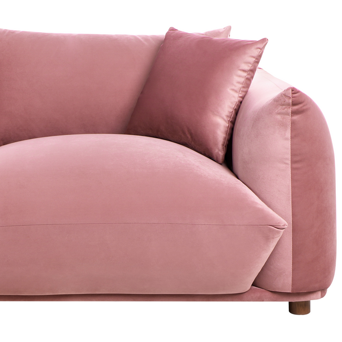 Beliani - LUVOS - Driezitsbank - Roze - Fluweel