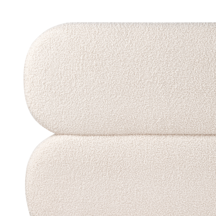 Beliani - LESSAY - Tweepersoonsbed - Off-white - 180 x 200 cm - Bouclé