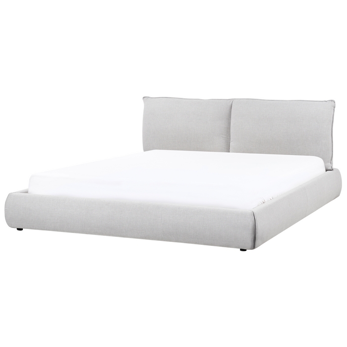 Beliani - VINAY - Tweepersoonsbed - Grijs - 180 x 200 cm - Polyester