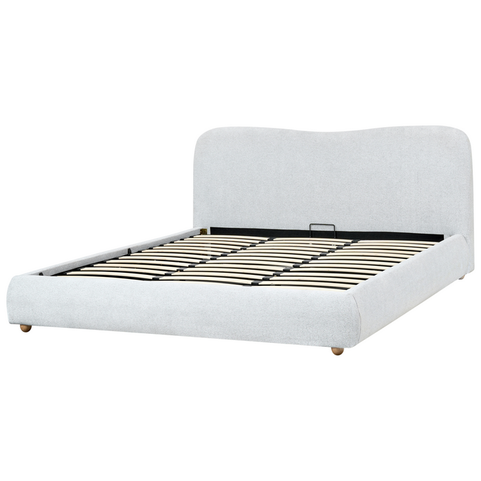 Beliani-BLAGNAC-Bed met opbergruimte-Lichtgrijs-180 x 200 cm-Stof