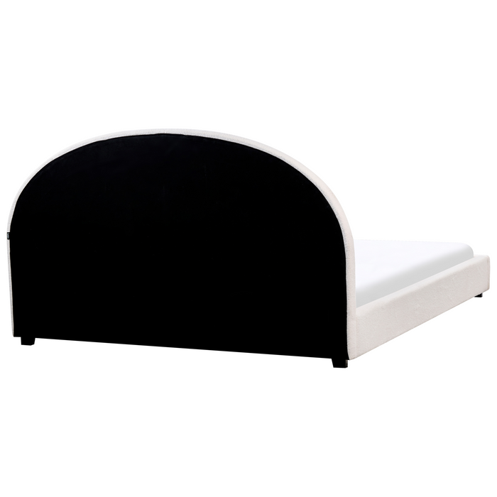 Beliani-VAUCLUSE-Tweepersoonsbed-Gebroken wit-180 x 200 cm-Bouclé