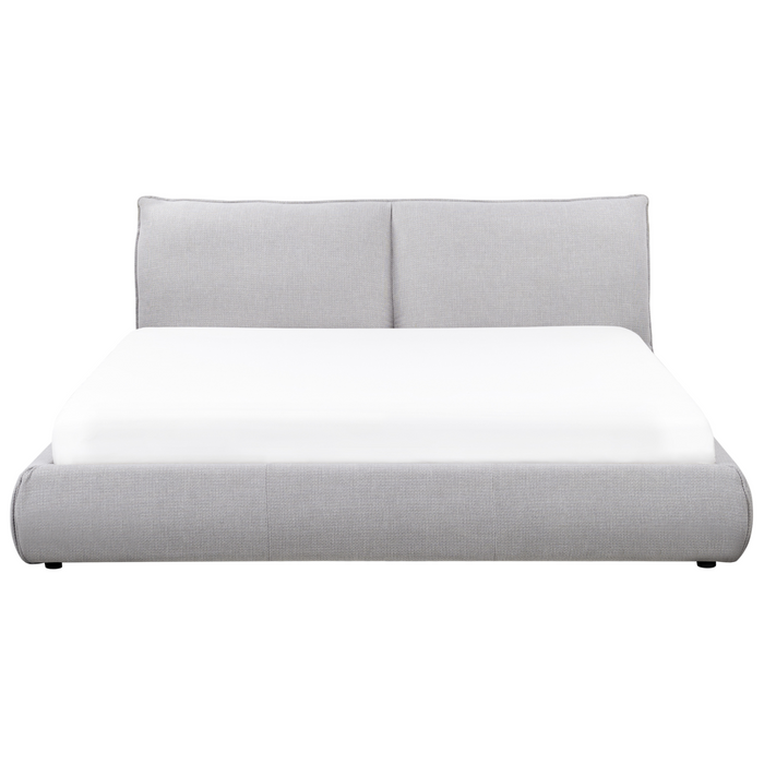 Beliani - VINAY - Tweepersoonsbed - Grijs - 180 x 200 cm - Polyester