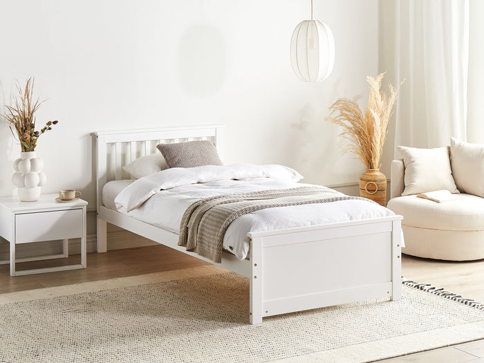 Beliani - OLENDON - Eenpersoonsbed - Wit - 90 x 200 cm - Dennenhout