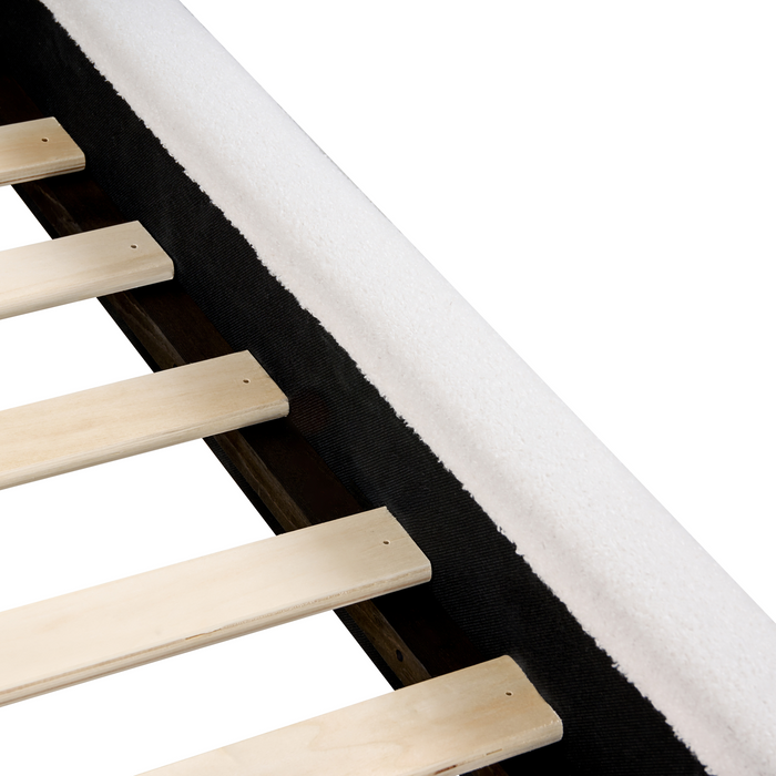 Beliani-VAUCLUSE-Tweepersoonsbed-Gebroken wit-180 x 200 cm-Bouclé