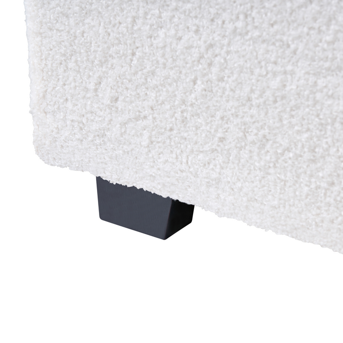 Beliani-VAUCLUSE-Tweepersoonsbed-Gebroken wit-180 x 200 cm-Bouclé