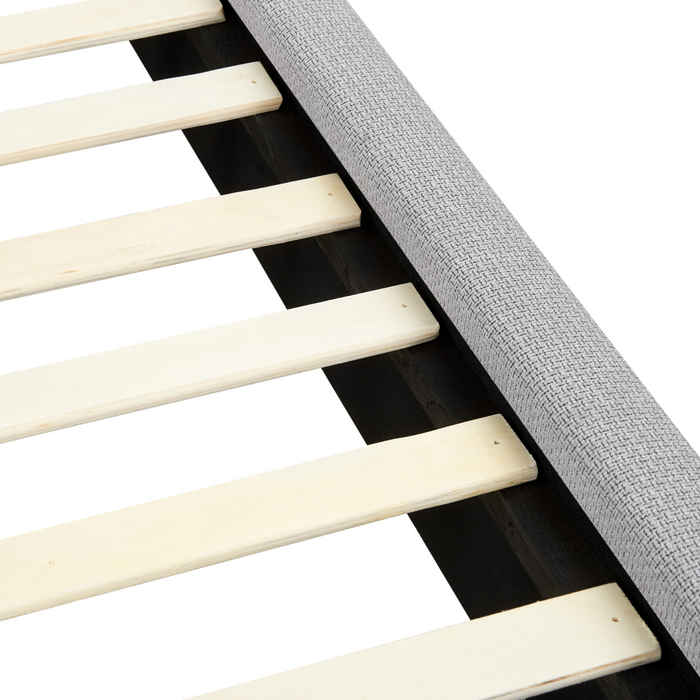 Beliani - VINAY - Tweepersoonsbed - Grijs - 180 x 200 cm - Polyester