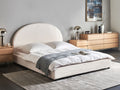 Beliani-VAUCLUSE-Tweepersoonsbed-Gebroken wit-160 x 200 cm-Bouclé