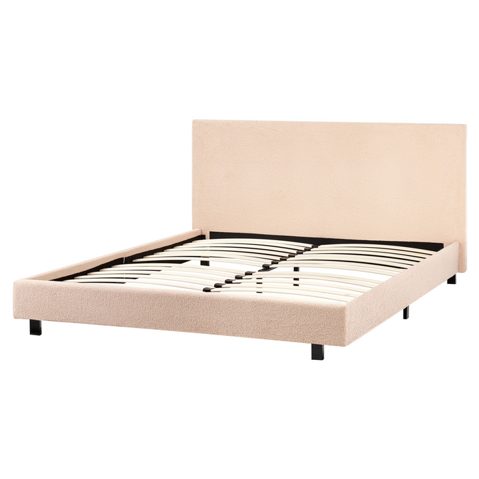 Beliani - ALBI - Tweepersoonsbed - Beige - 160 x 200 cm - Bouclé