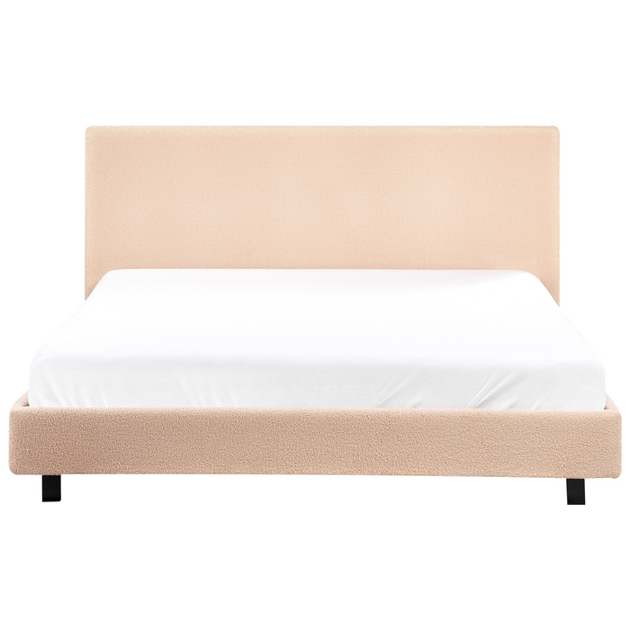 Beliani - ALBI - Tweepersoonsbed - Beige - 160 x 200 cm - Bouclé