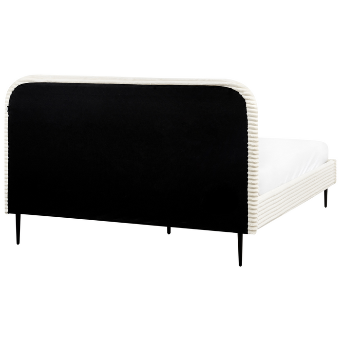 Beliani-FLAYAT -Tweepersoonsbed-Gebroken wit-160 x 200 cm-Corduroy