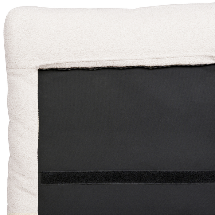 Beliani-MELLE -Tweepersoonsbed-Gebroken wit-160 x 200 cm-Bouclé