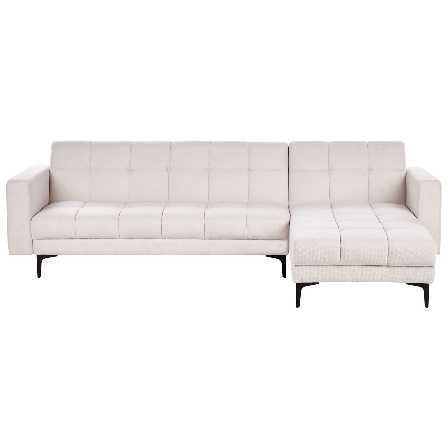 Beliani - ALNES - Hoekbank - Gebroken wit - Linkszijdig - Polyester