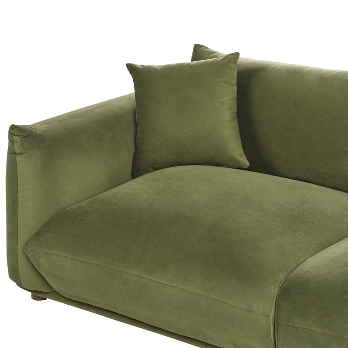 Beliani - LUVOS - Driezitsbank - Groen - Fluweel