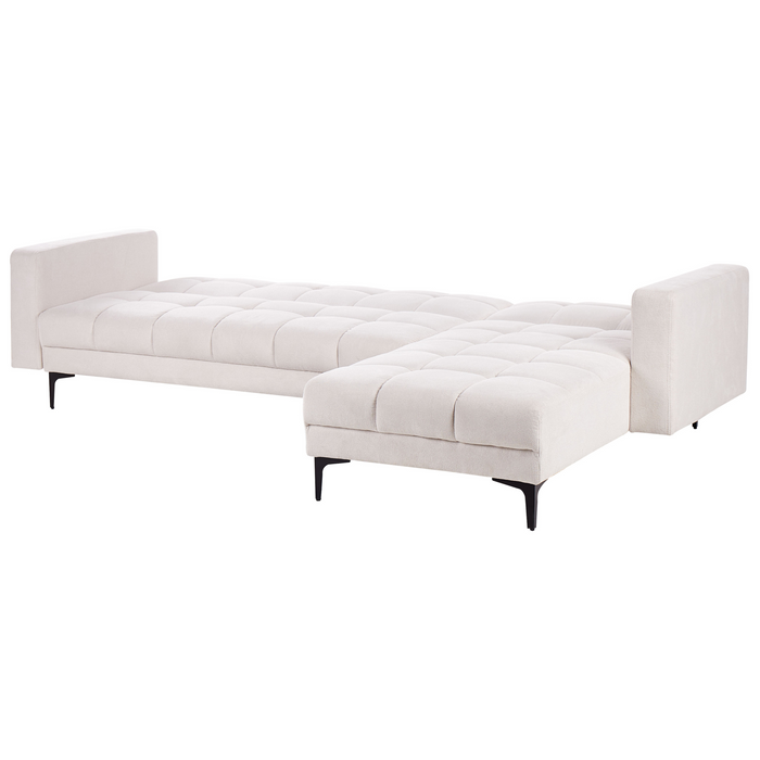 Beliani - ALNES - Hoekbank - Gebroken wit - Linkszijdig - Polyester