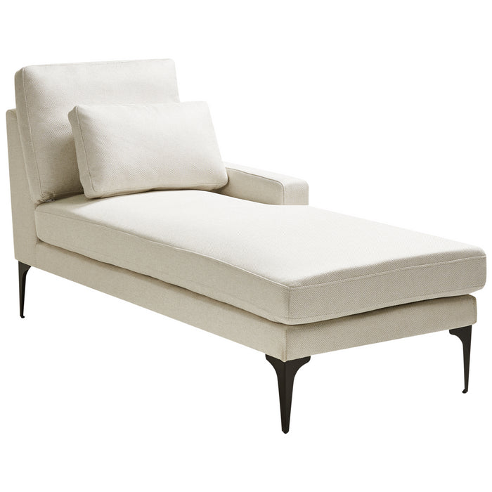 Beliani - EWRON - Chaise longue - Lichtbeige - Linkszijdig - Stof