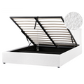 Beliani-MONTLAUR-Bed met opbergruimte-Wit-160 x 200 cm-Bouclé