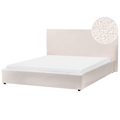 Beliani - LAVAUR - Tweepersoonsbed - Off-white - 160 x 200 cm - Bouclé