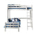 LUCEVI - Pino Mezzanine bed + Ladder + Bed - Wit - 90x200 cm