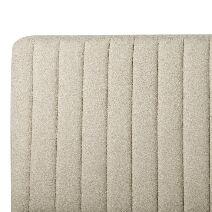 Beliani - LUNAN - Tweepersoonsbed - Beige - 160 x 200 cm - Bouclé