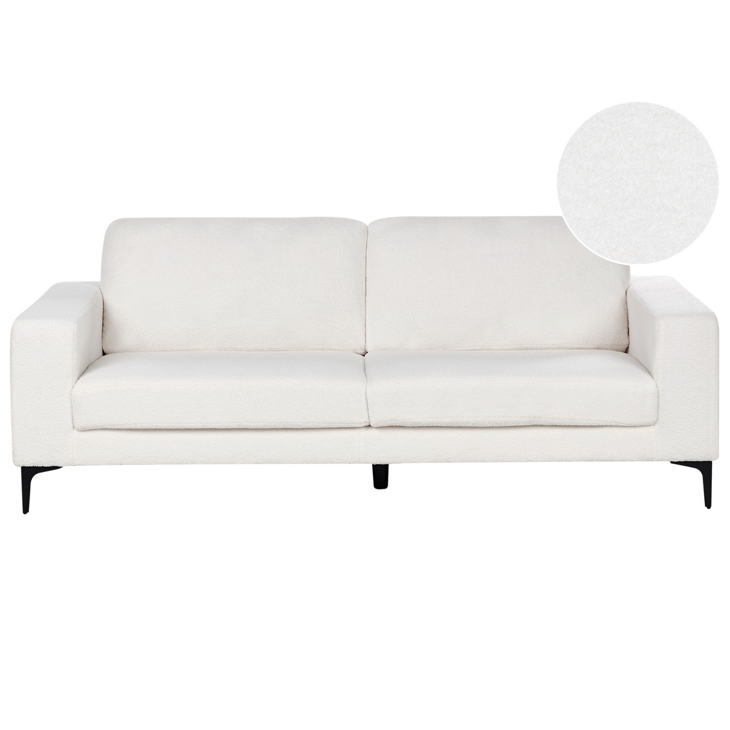 Beliani - VADSTENA - Driezitsbank - Gebroken wit - Bouclé