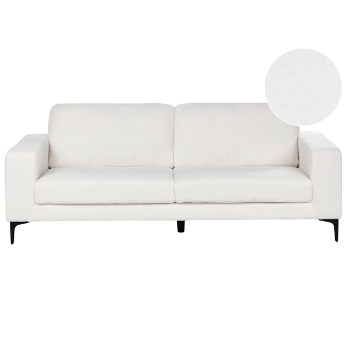 Beliani - VADSTENA - Driezitsbank - Gebroken wit - Bouclé