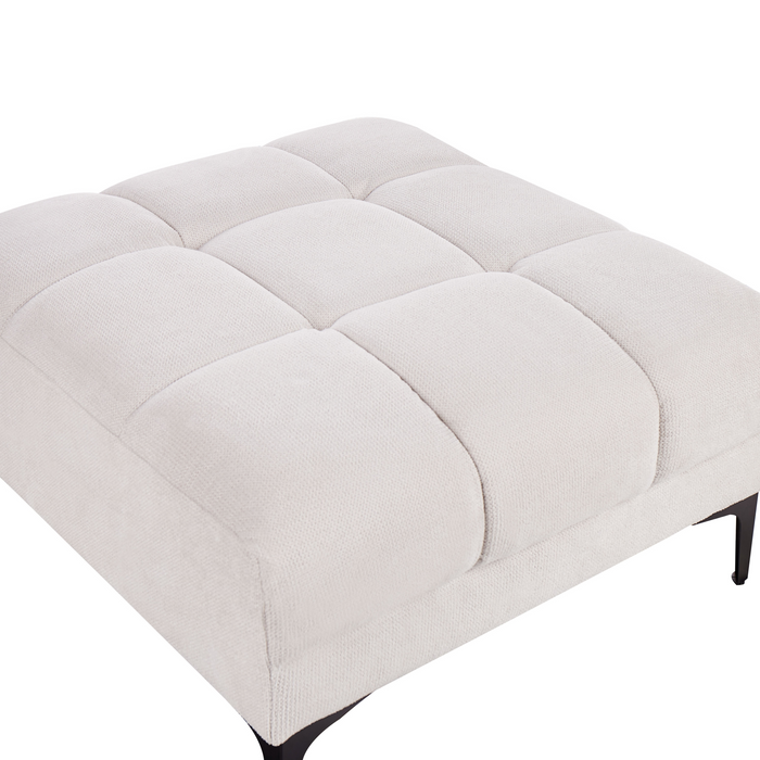 Beliani-ALNES-Hoekbank met ottomaan-Gebroken wit-Rechts-Polyester