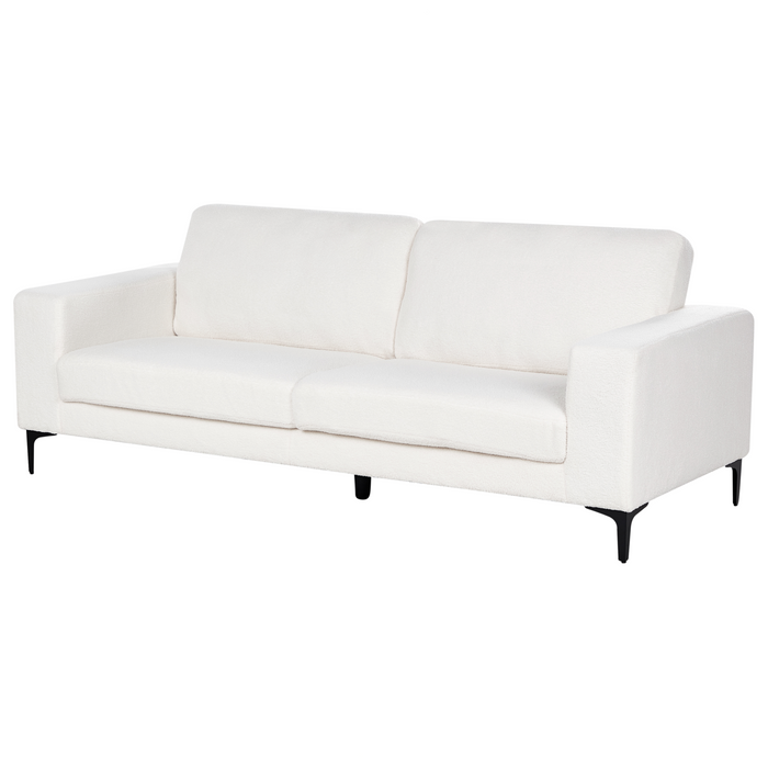 Beliani - VADSTENA - Driezitsbank - Gebroken wit - Bouclé