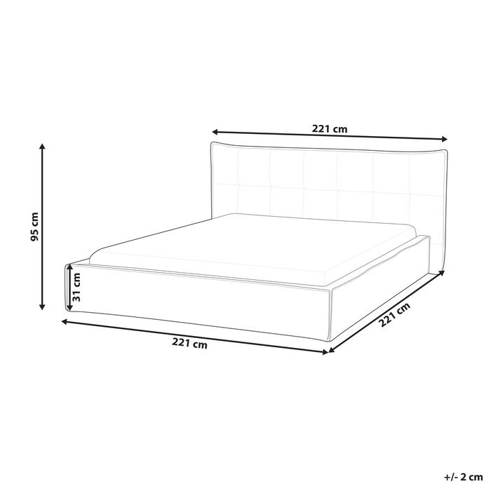 Beliani-LESTRE-Tweepersoonsbed-Gebroken wit-180 x 200 cm-Linnen