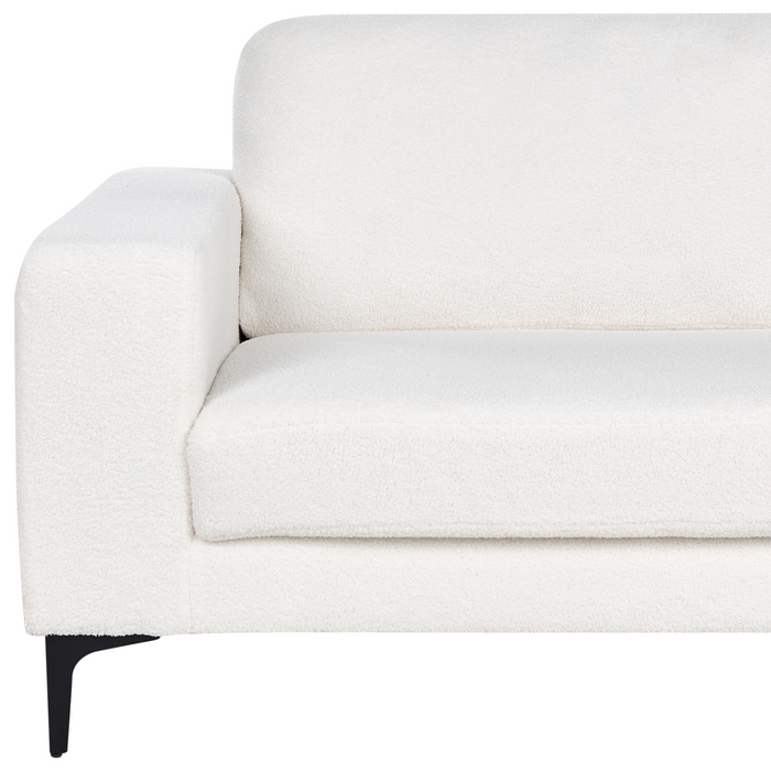 Beliani - VADSTENA - Driezitsbank - Gebroken wit - Bouclé