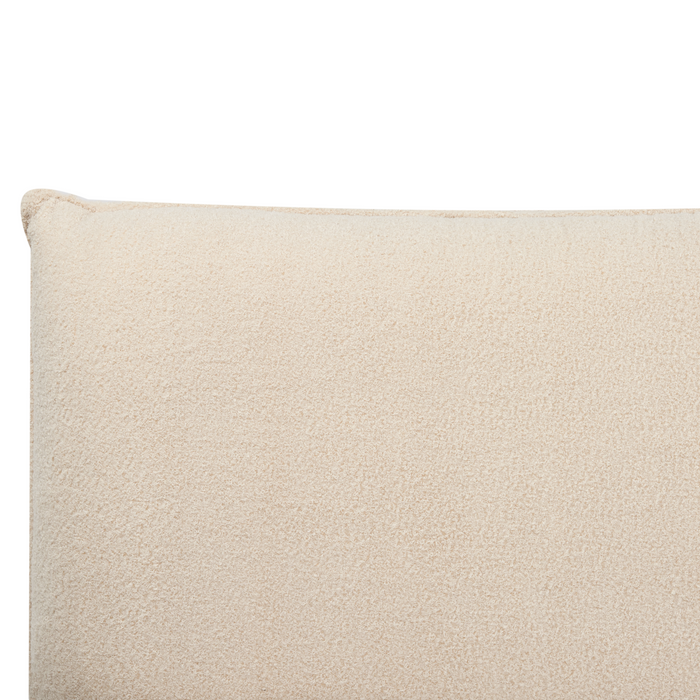 Beliani - VINAY - Tweepersoonsbed - Lichtbeige - 160 x 200 cm - Bouclé