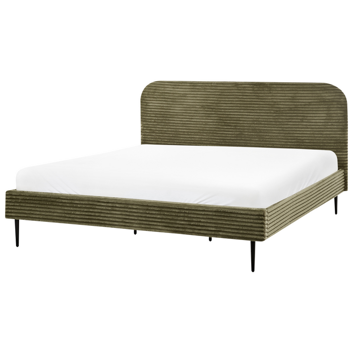 Beliani - FLAYAT - Tweepersoonsbed - Groen - 180 x 200 cm - Corduroy