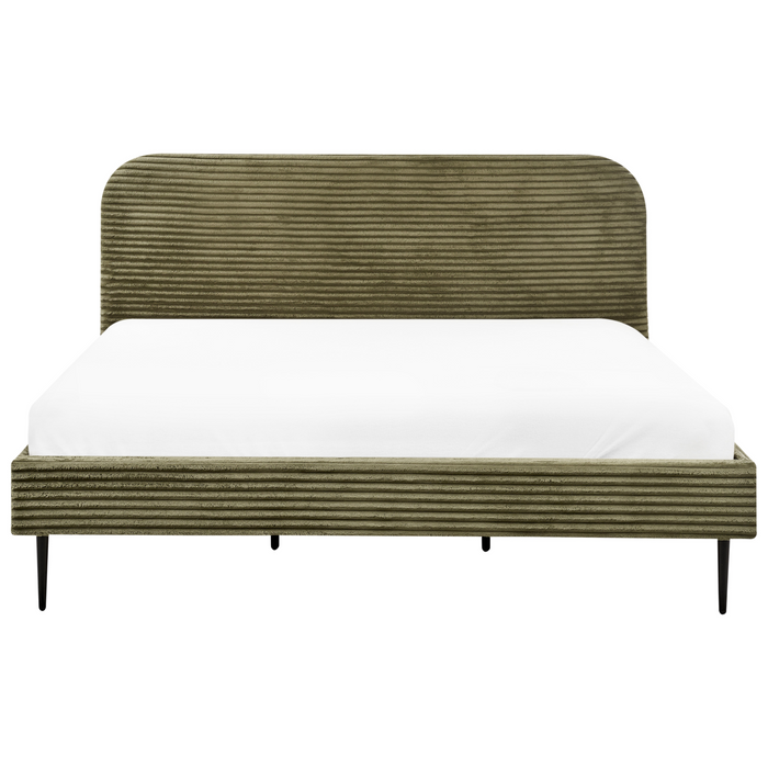 Beliani - FLAYAT - Tweepersoonsbed - Groen - 180 x 200 cm - Corduroy