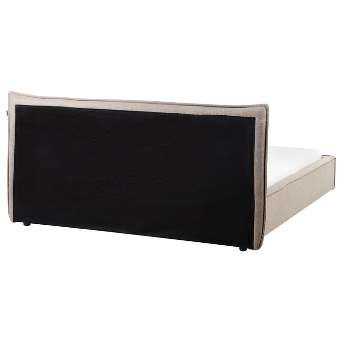 Beliani - LESTRE - Tweepersoonsbed - Taupe - 160 x 200 cm - Linnen