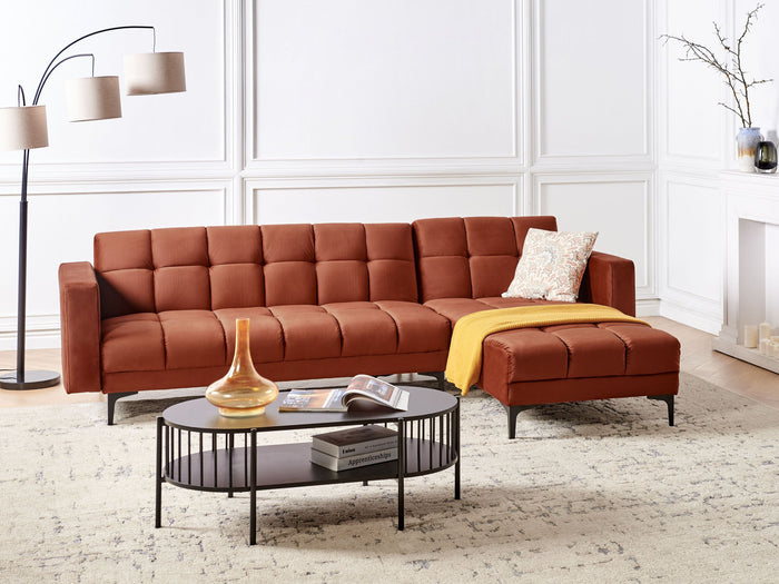 Beliani - ALNES - Hoekbank - Lichtrood - Linkszijdig - Polyester