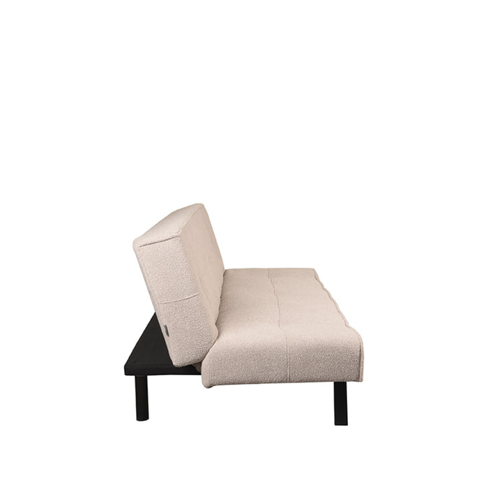 LABEL51 - Slaapbank King - Naturel Boucle - Zwart Metaal