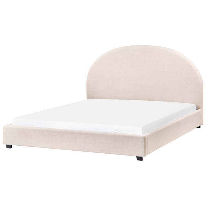 Beliani-VAUCLUSE-Tweepersoonsbed-Lichtbeige-160 x 200 cm-Polyester