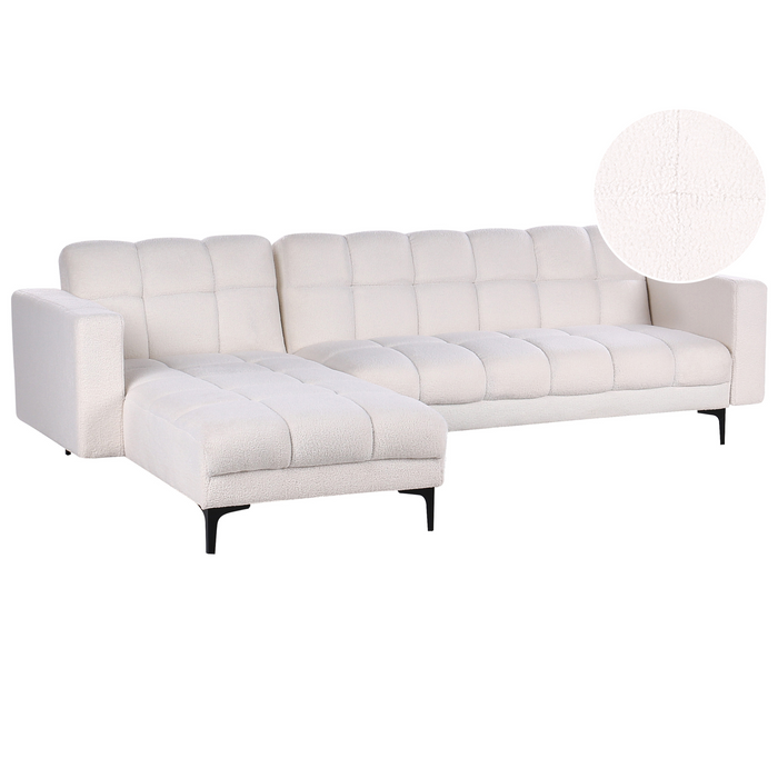 Beliani - ALNES - Hoekbank - Wit - Rechtszijdig - Polyester