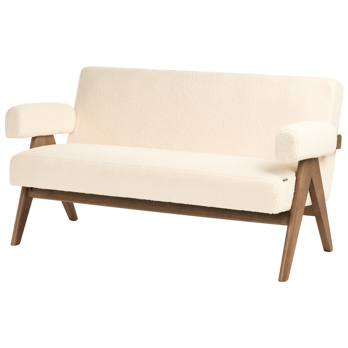 Beliani - TAMRE - Bankenset - Gebroken wit|Donkerbruin - Bouclé