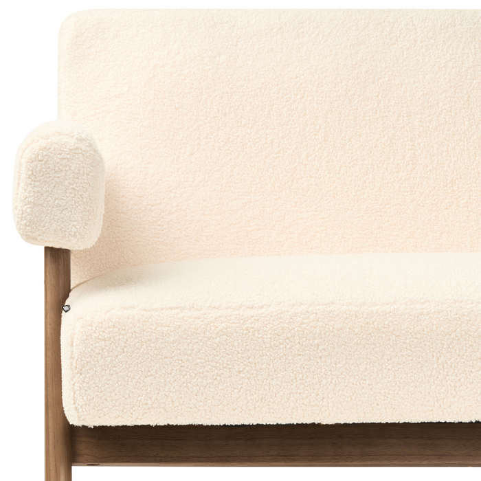 Beliani - TAMRE - Bankenset - Gebroken wit|Donkerbruin - Bouclé